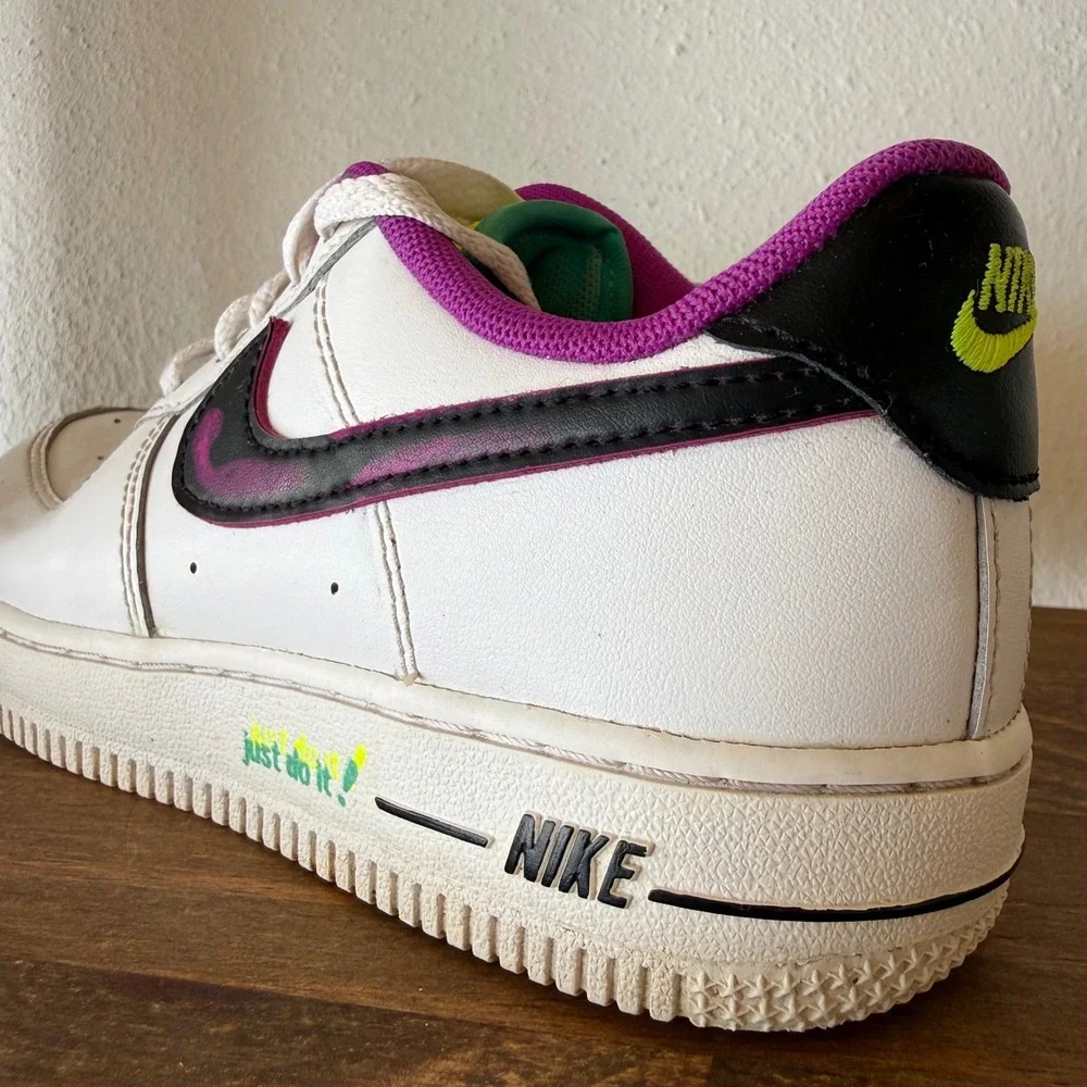 Nike Air Force 1 LV8 GS Just Do It Sneakers Vivid Purple Kids Youth Size 2Y